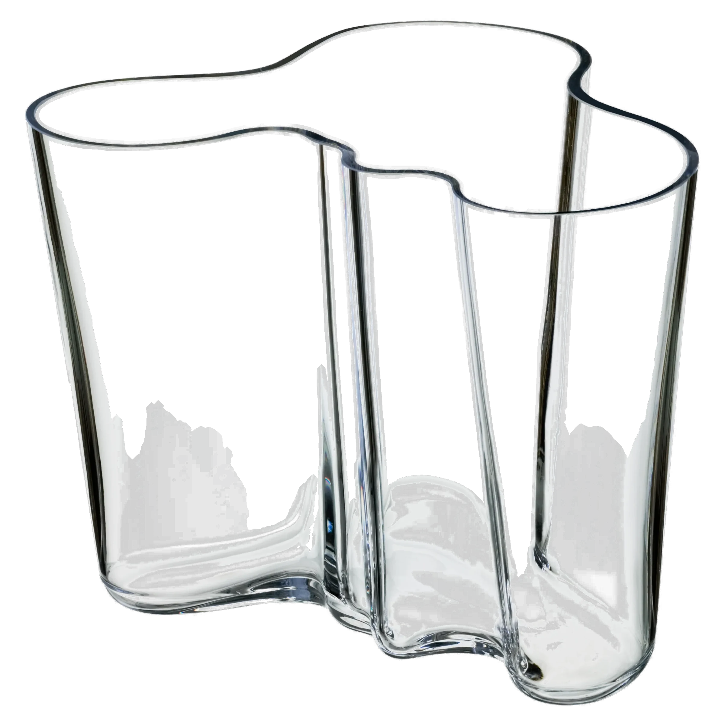 Iittala Alvar Aalto Vase 160 mm in mundgeblasenem Klarglas, Entwurf von 1936