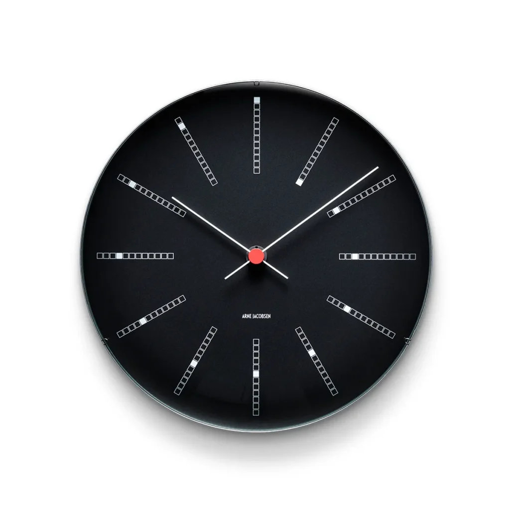 Arne Jacobsen Bankers Wanduhr schwarz 29 cm