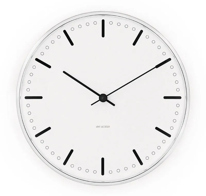 Arne Jacobsen City Hall Wanduhr weiss 16 cm