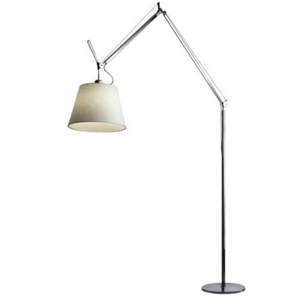 Artemide Tolomeo Mega Terra Stehleuchte in Aluminium mit Pergamentschirm, Design Michele De Lucchi und Giancarlo Fassina
