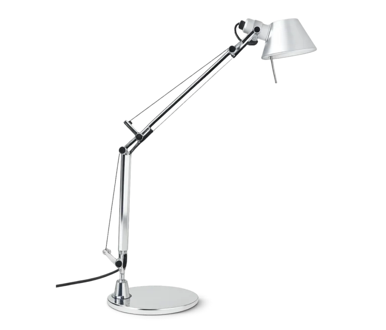 Artemide Tolomeo Tavolo Schreibtischleuchte aus poliertem Aluminium, Design von Michele De Lucchi