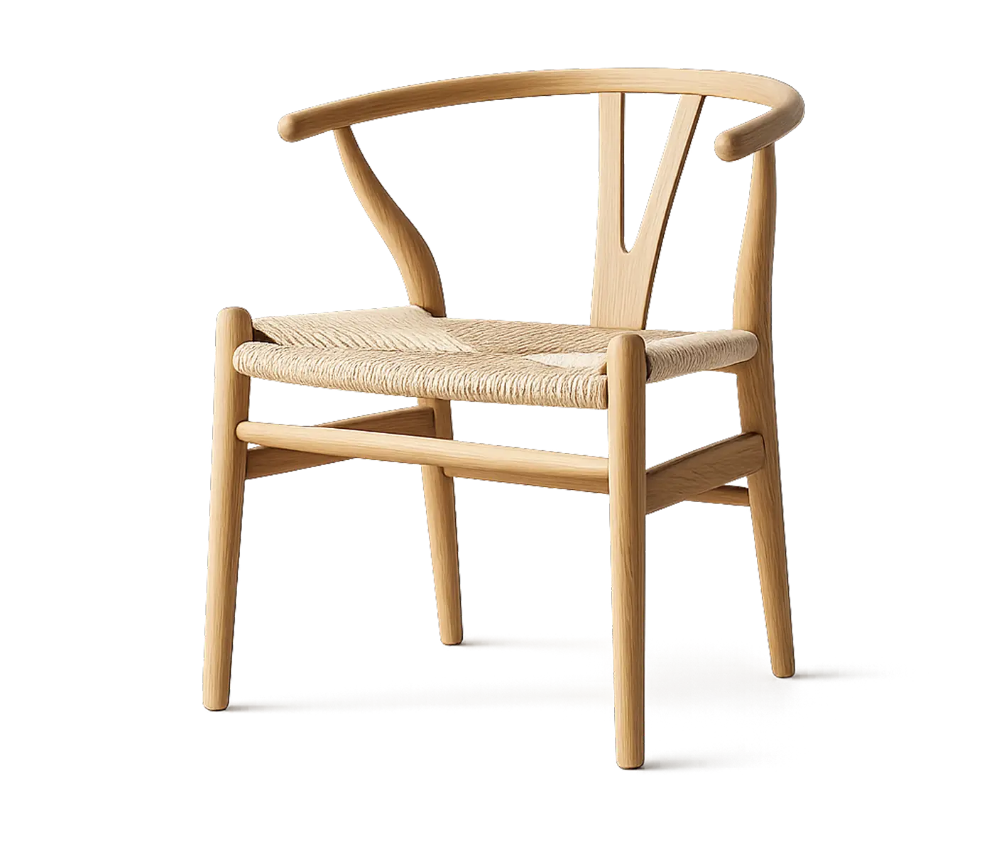 CH24 Wishbone Chair aus Eichenholz mit Papierkordel Sitz von Hans J Wegner