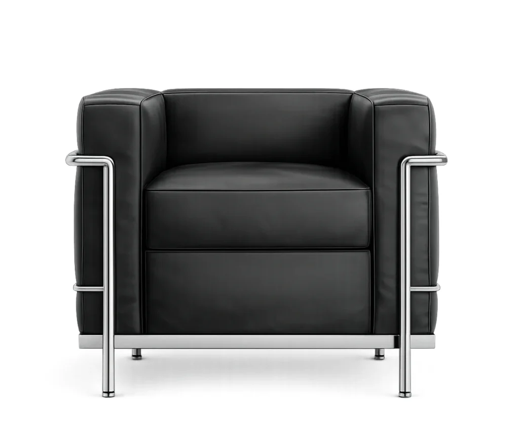 Cassina LC2 Sessel Designklassiker von Le Corbusier aus schwarzem Leder