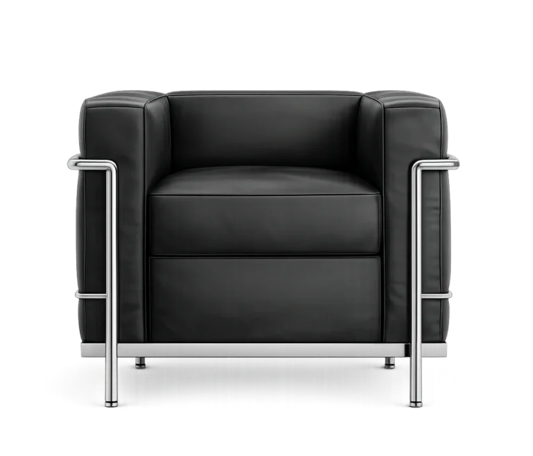 Cassina LC2 Sessel Designklassiker von Le Corbusier aus schwarzem Leder