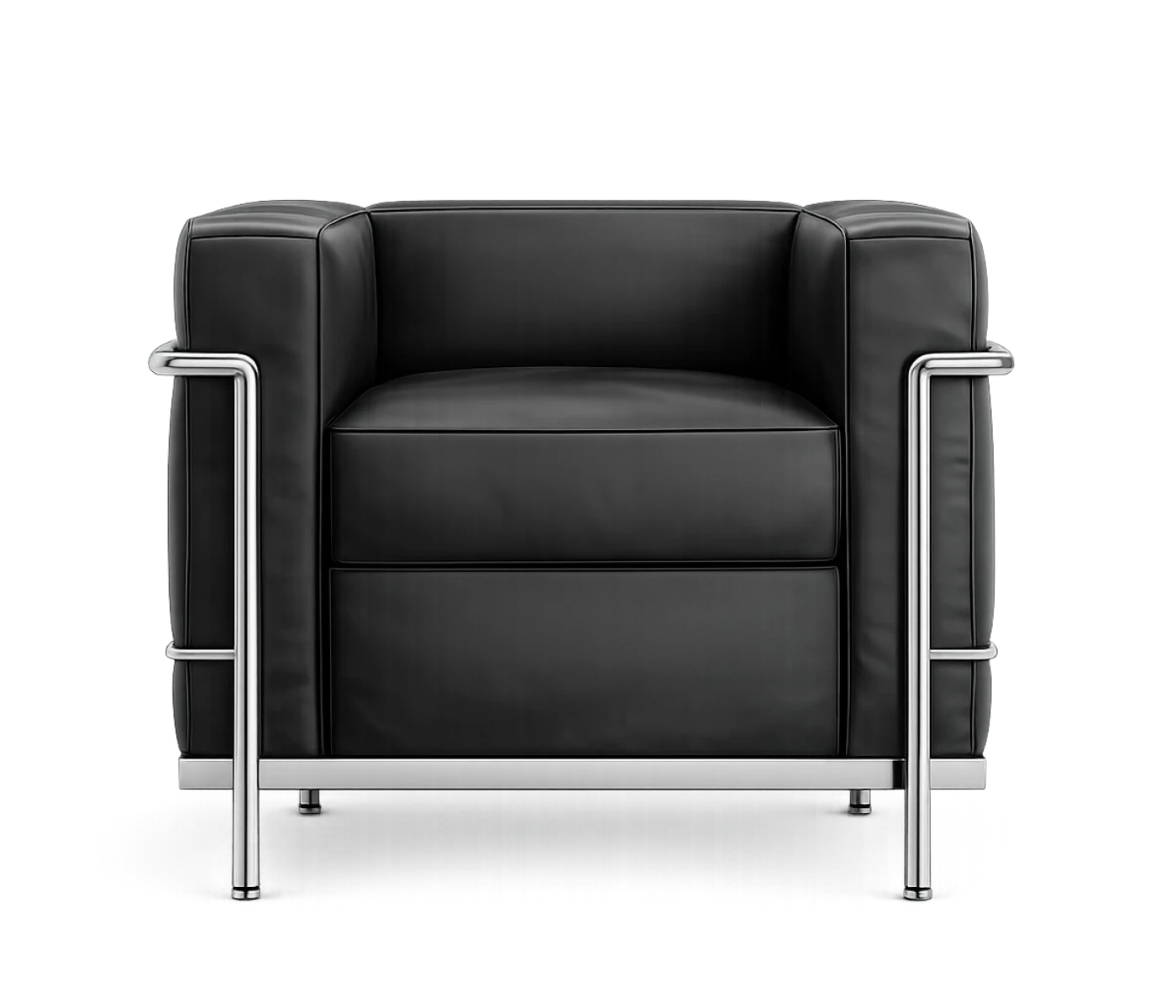 Cassina LC2 Sessel Designklassiker von Le Corbusier aus schwarzem Leder