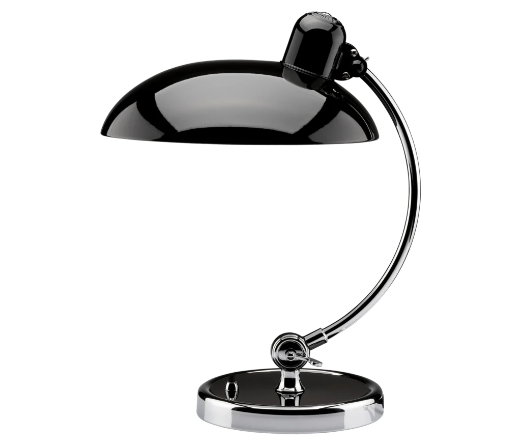 Fritz Hansen Kaiser Idell 6631-T Tischleuchte in Schwarz mit Chromgestell, Design von Christian Dell
