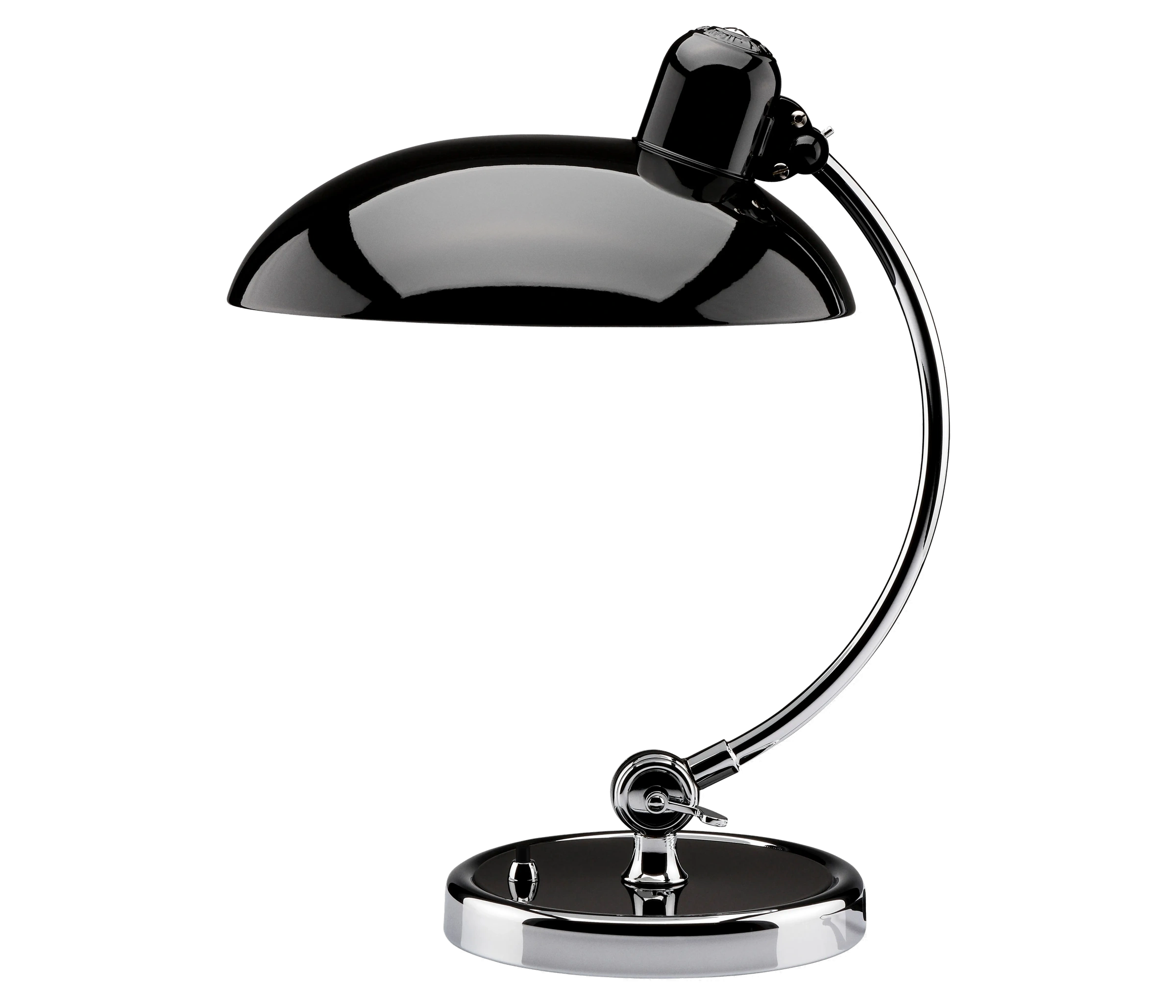 Fritz Hansen Kaiser Idell 6631-T Tischleuchte in Schwarz mit Chromgestell, Design von Christian Dell
