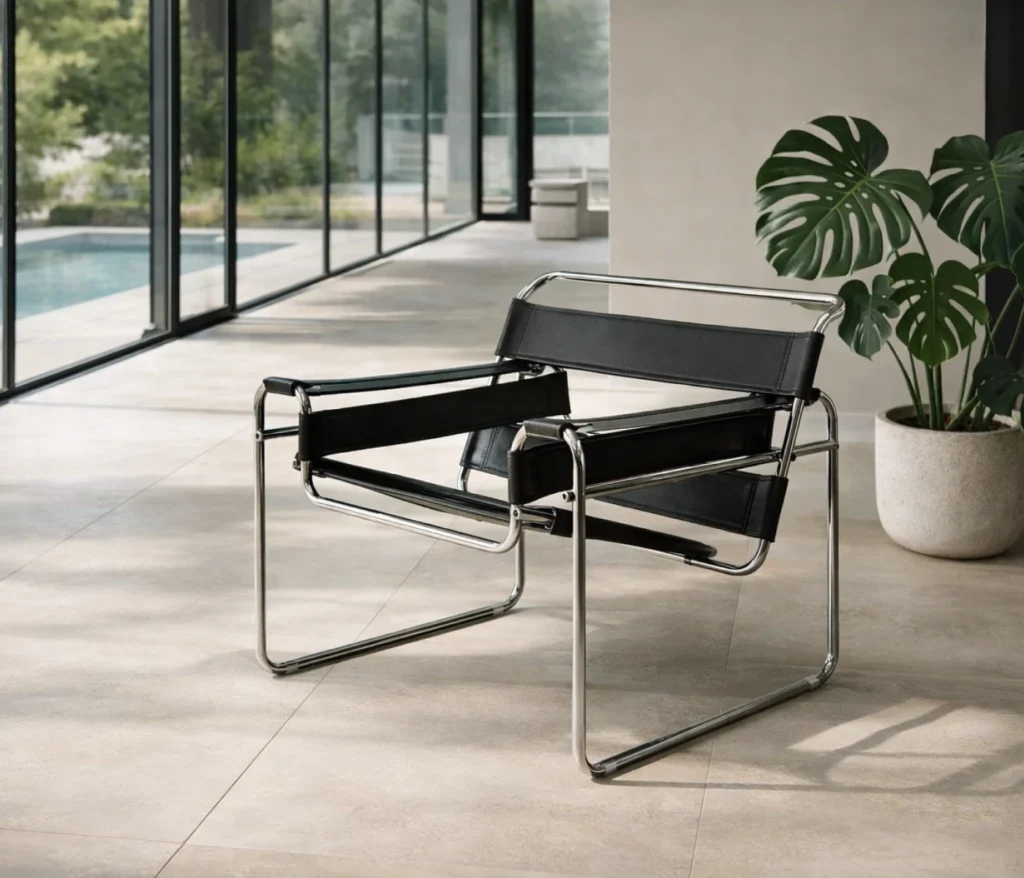 Knoll Wassily Chair Bauhaus Sessel von Marcel Breuer in modernem Architektur Wohnzimmer