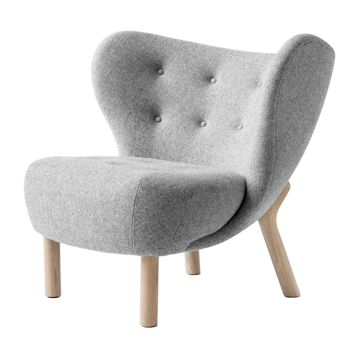 &Tradition Little Petra VB1 Sessel mit Textilbezug Hallingdal auf weiß geölter Eiche, Design von Viggo Boesen