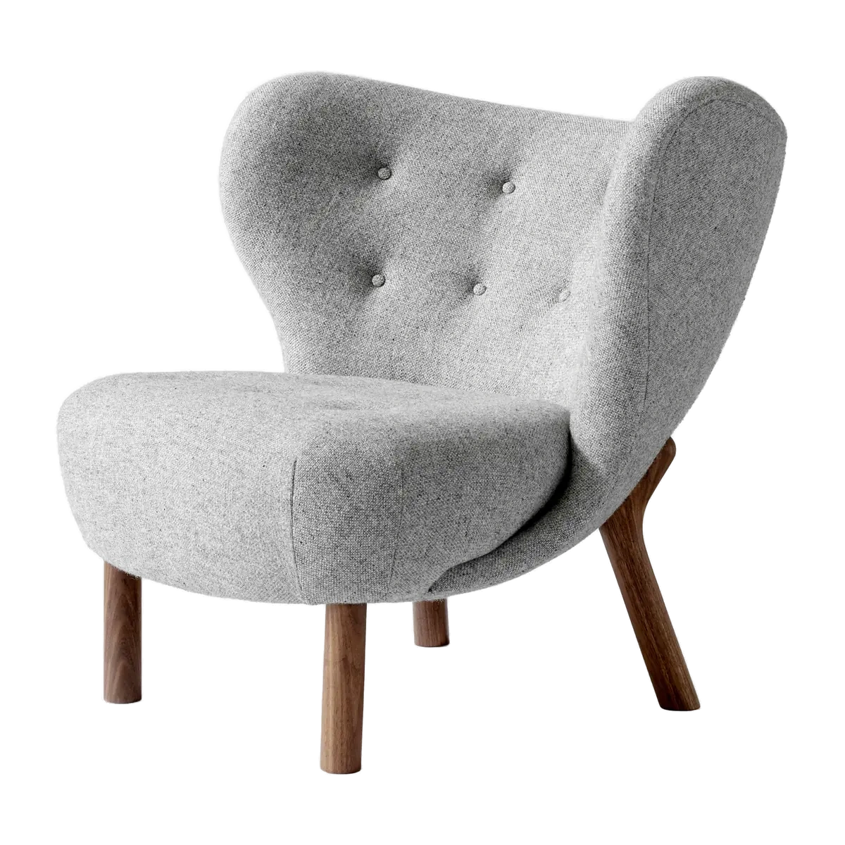 &Tradition Little Petra VB1 Sessel mit Textilbezug Hallingdal auf geölter Walnuss, Design von Viggo Boesen