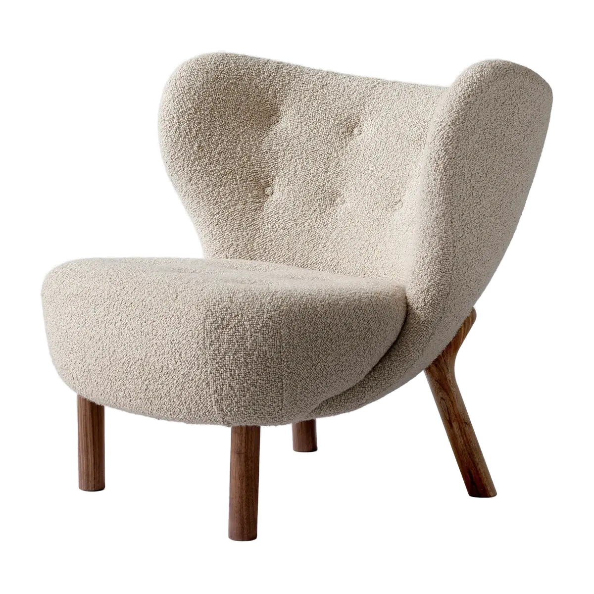 &Tradition Little Petra VB1 Sessel mit Textilbezug Karakorum auf geölter Walnuss, Design von Viggo Boesen