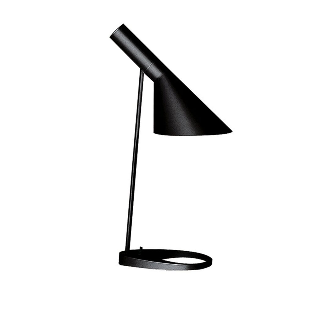 Louis Poulsen AJ Tischleuchte in Schwarz, Design Arne Jacobsen