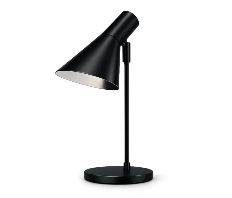 Louis Poulsen AJ Tischleuchte in Schwarz, Design von Arne Jacobsen