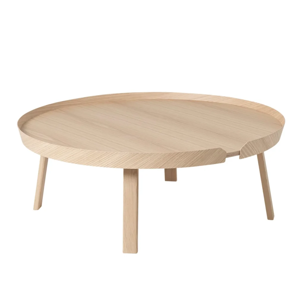 Muuto Around Couchtisch extra groß in Eiche, Durchmesser 95 cm, Design Thomas Bentzen
