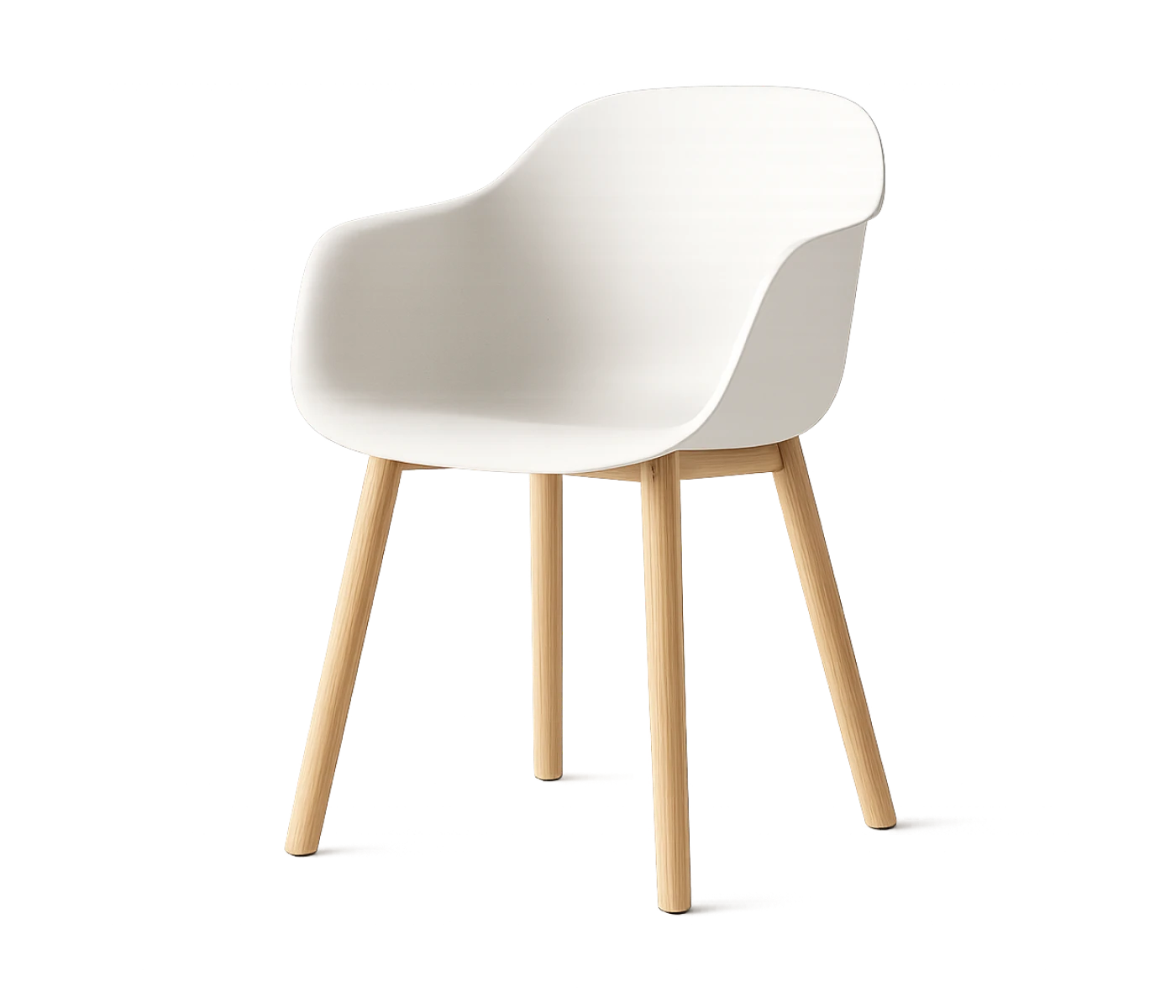 Muuto Fiber Chair Stuhl mit Holzbeinen im skandinavischen Design