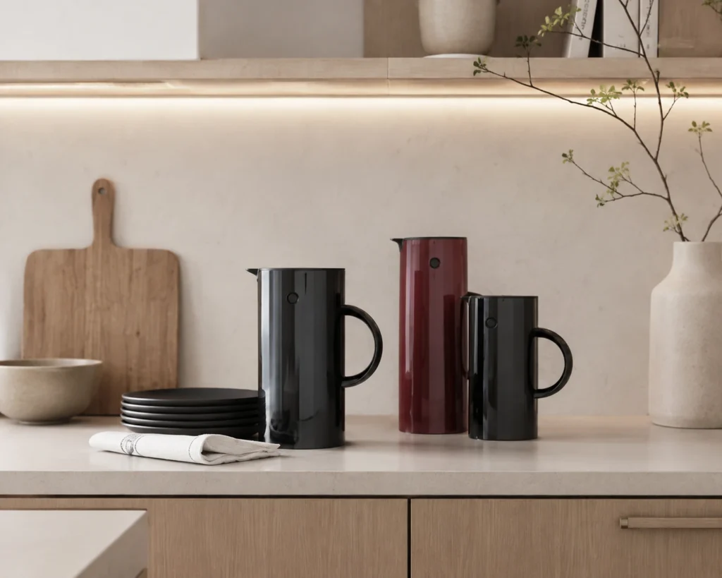 Stelton EM77 Isolierkanne auf dem Tisch