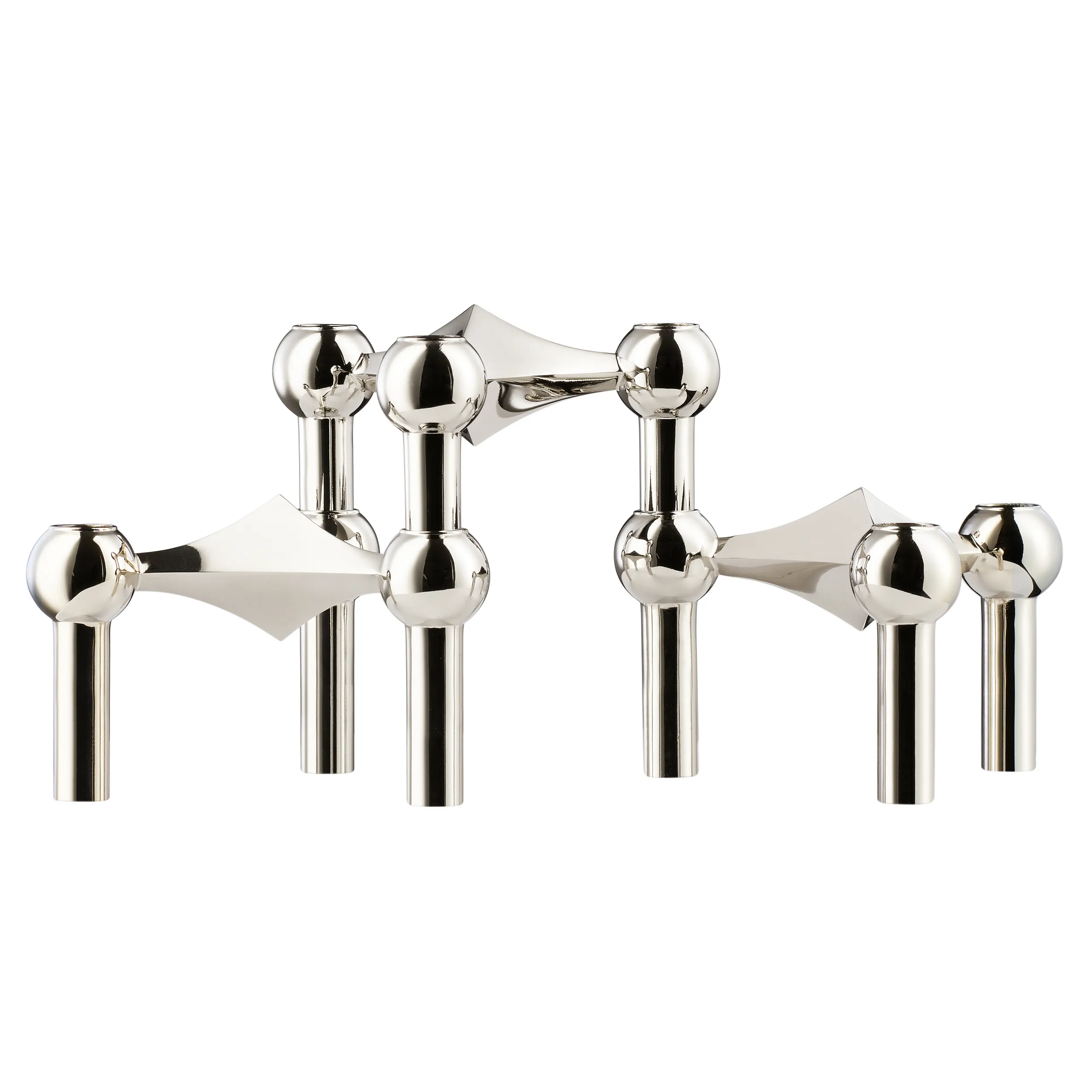 STOFF Nagel Kerzenhalter 3er Pack in Chrom