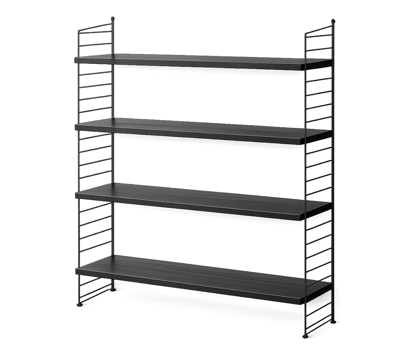 String Regal schwarzes Wandregal Designklassiker von Nils Strinning